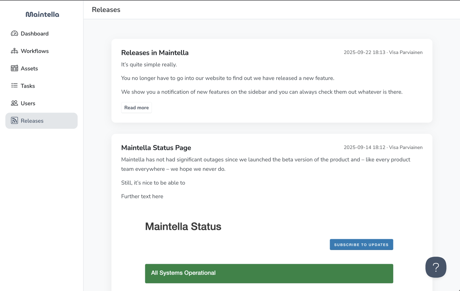 Releases in Maintella